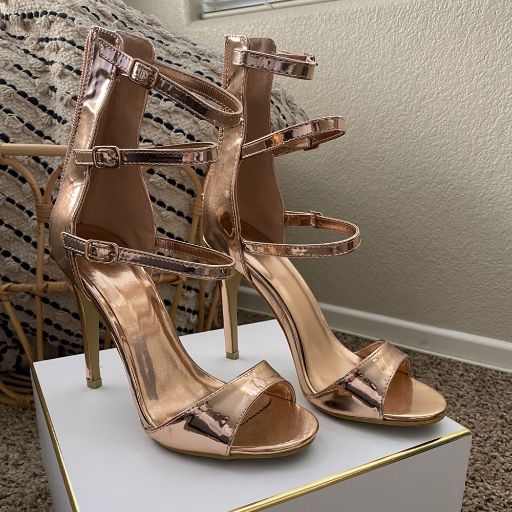 Missguided Rose Gold  Strappy heels
